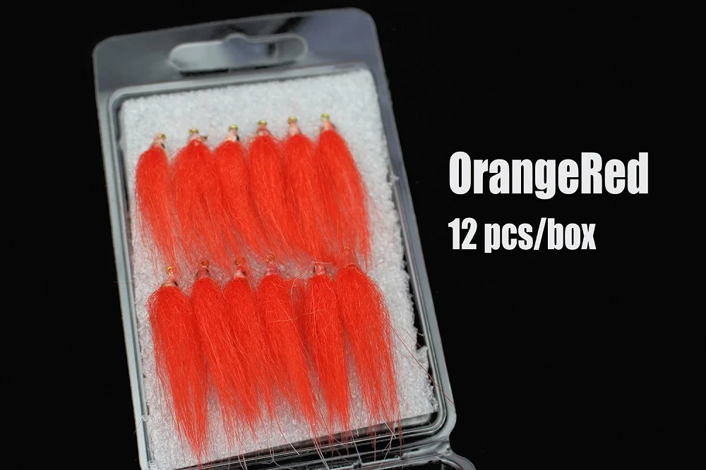 Orange-Red Tigofly 12 шт. коричневый оранжевый-красный Полярный Жарка медленно тонущий лосось форель Steelhead гольян рыболовные крючки мухи приманки муха набор-Размер#8 - Цвет: Orange-Red