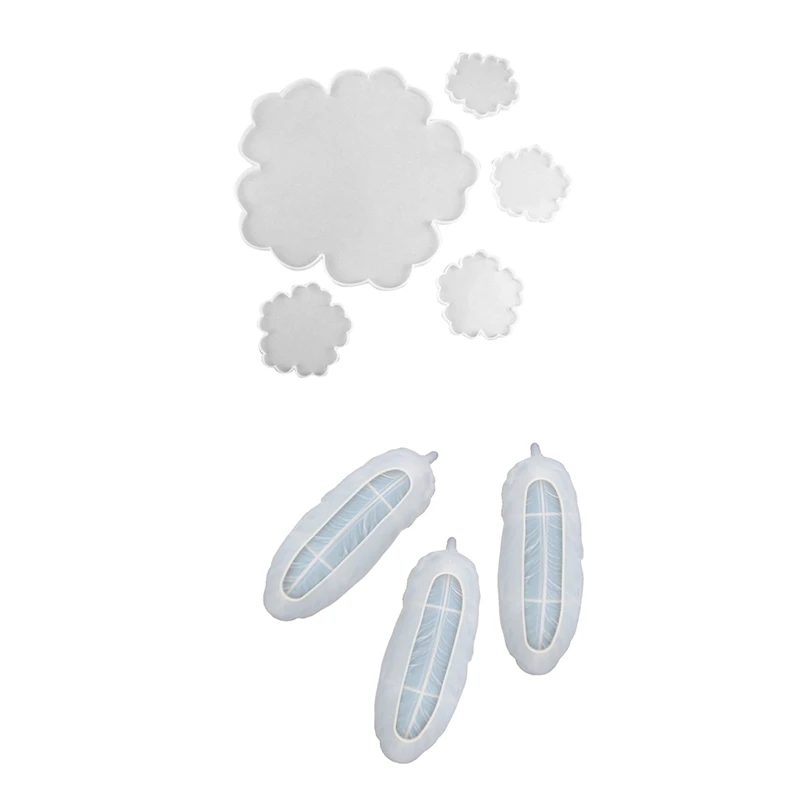 

3 предмета с перьями крылья Ab Клей тарелка силиконовые формы & 5 шт. Подставка-цветок тарелка для фруктов лоток силиконовые формы