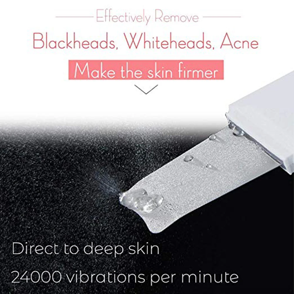 

Ultrasonic Skin Scrubber Face Cleaning Scrubber Vibrating Facial Pore Ion Acne Blackhead Remover Peeling Shovel Face Lift Device