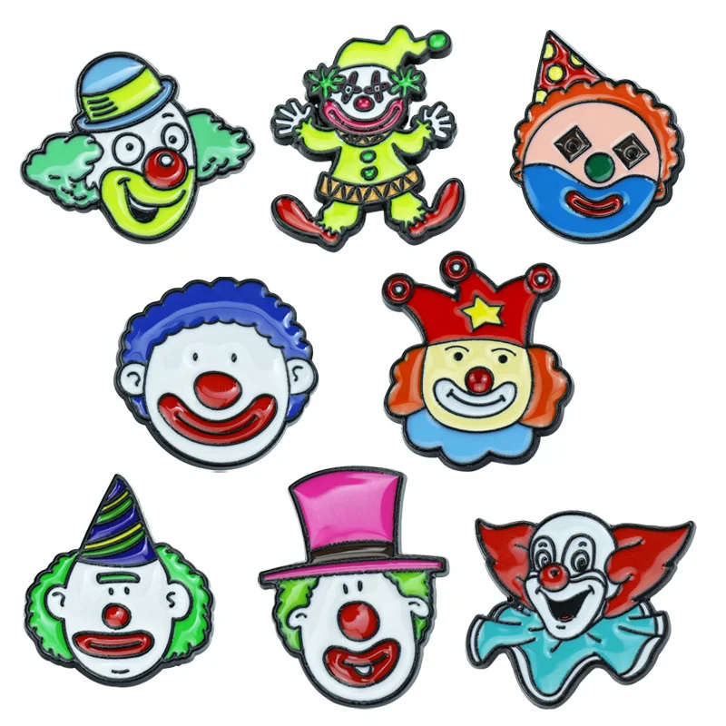 

Creative and interesting circus clown cartoon metal brooch backpack clothes lapel decorative pin cute badge jewelry accessories