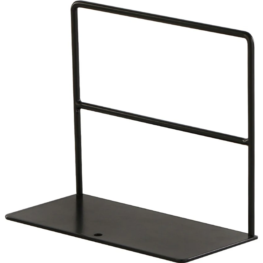 1 Pair Bookends Black, Decorative Wrought Iron Book Ends Supports for Shelves Simple Desktop Office Book Organizer Stand