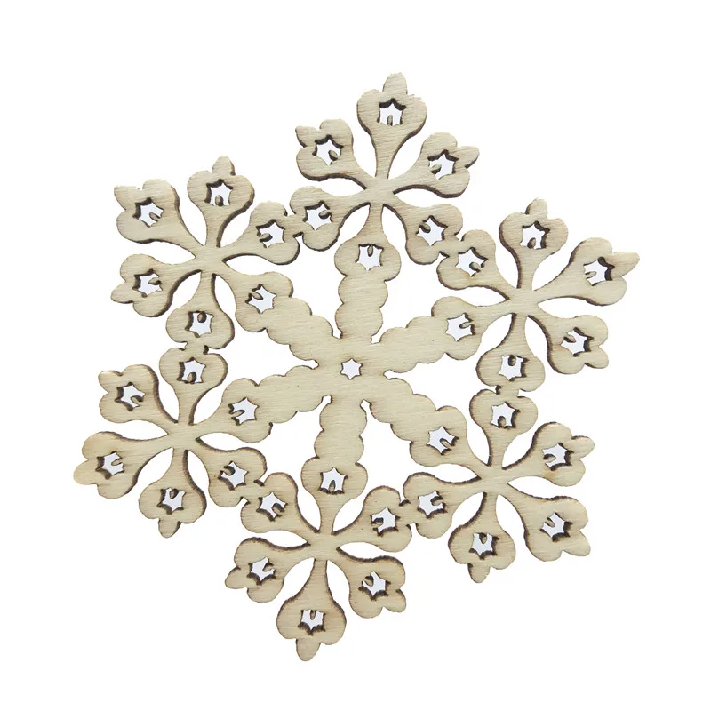 10 шт. рождественские деревянные украшения в виде снежинок елки подвесные