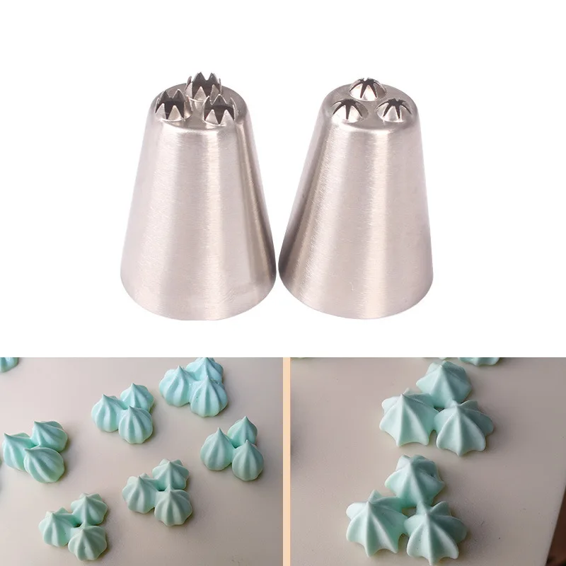 

#F07#F08 Triple Stars Large Icing Piping Nozzles For Decorating Cake Three Stars Pastry Nozzles Cream Cake Decoration Pastry Tip
