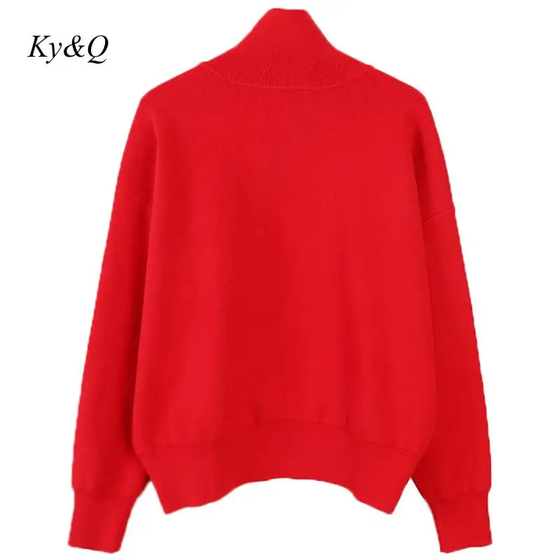 Женский свитер с полосками Красный пуловер длинными рукавами зима 2020 | Женская