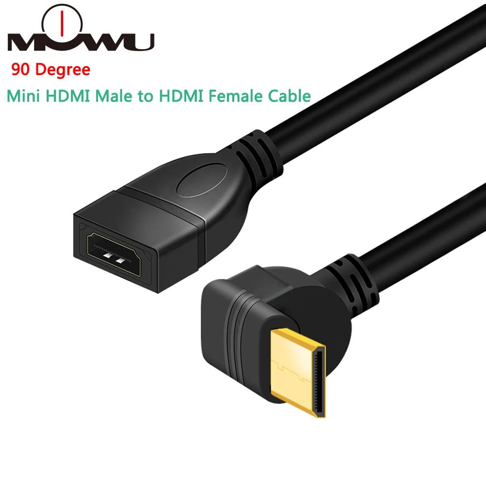 Вверх вниз правый левый угловой мини HDMI к штекер гнездо кабель 15 см для ноутбука