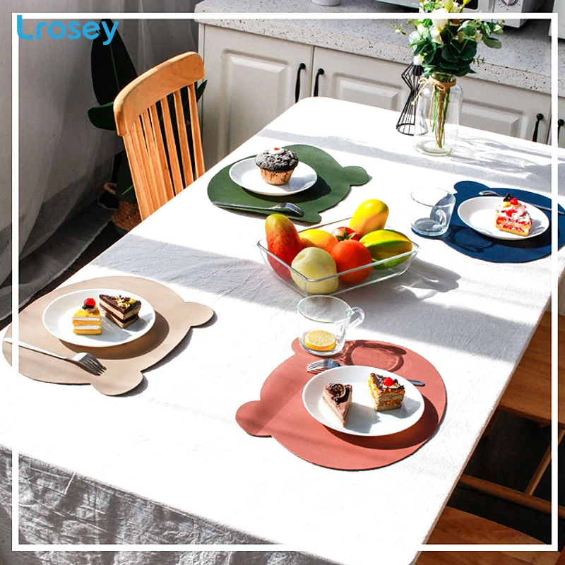 Детская подстилка в скандинавском стиле кожаный коврик для стола маслостойкая