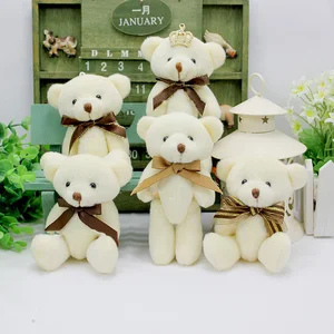 Галстук-бабочка Kawaii, 4 вида мягких плюшевых животных, 12 шт.лот, медведь, плюшевые игрушки, куклы, детские игрушки, подвеска, подарок на день рождения