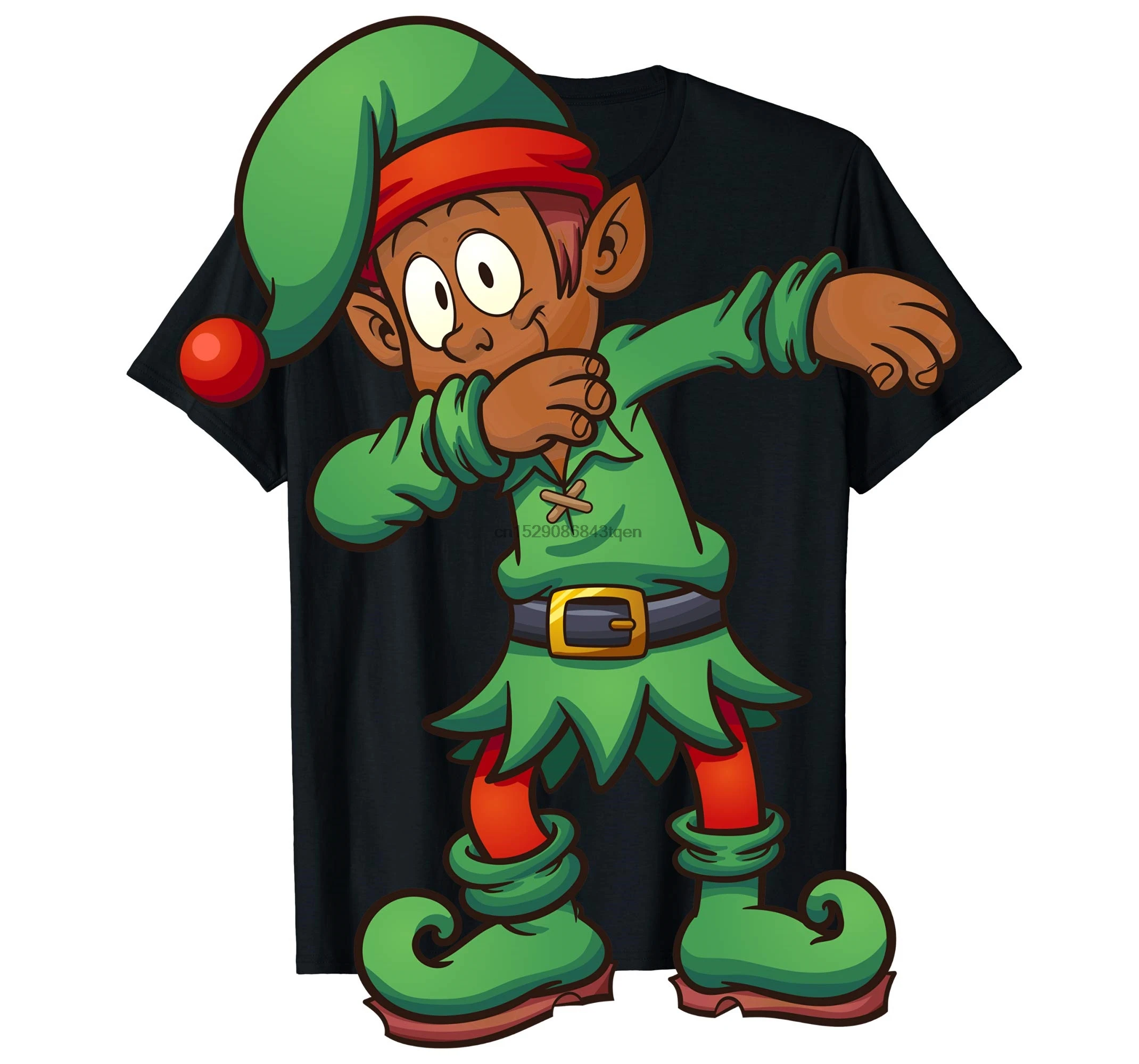 Черная футболка с эльфом подарок на Рождество Мужская Футболка черный|Мужские