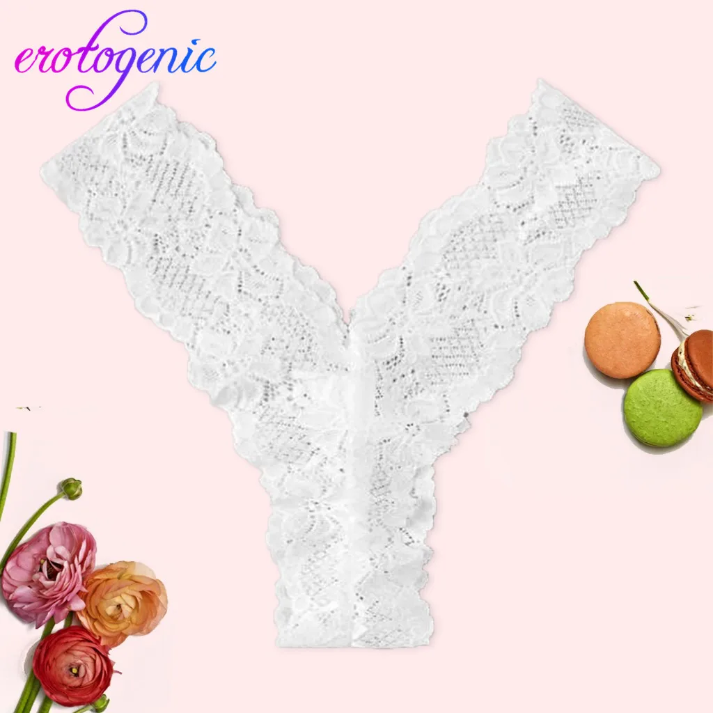 Женское нижнее белье с цветочным принтом Ropa Interior Femenina кружевное бантиком стринги