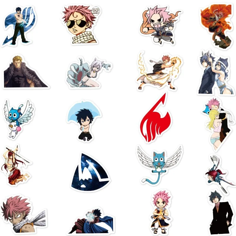 10/50/100 шт короткая футболка с героями из японского аниме Fairy Tail ПВХ клей