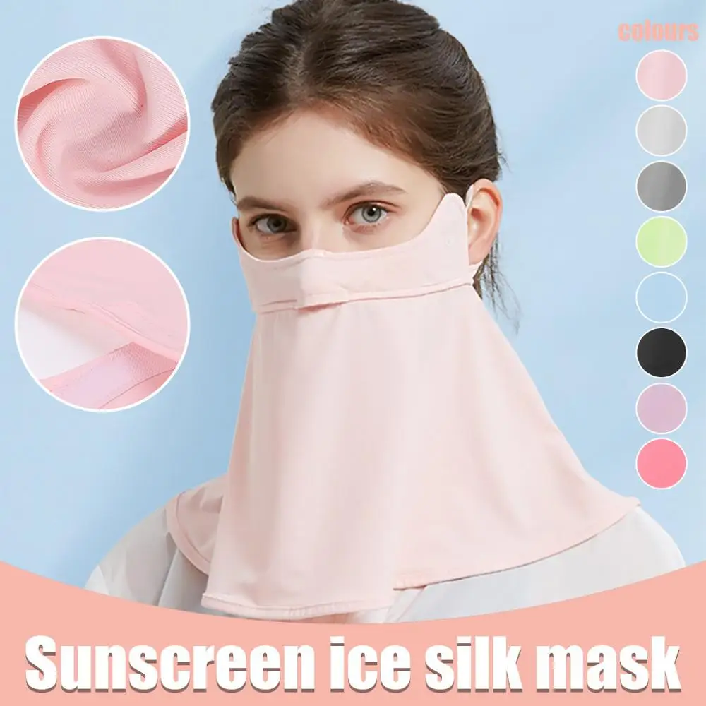 

Мужская и женская хлопковая маска из ледяного шелка Защита от солнца наушники для спорта на открытом воздухе защитная маска для лица моющая...
