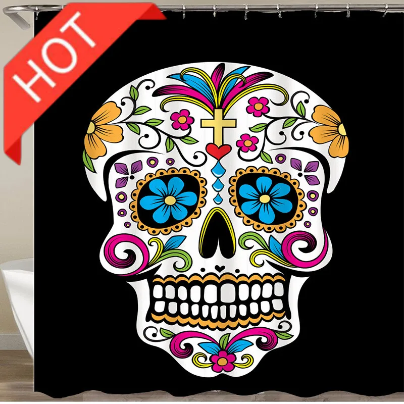 Череп занавески для душа окно трехмерные роскошные шторы 3d цифровая печать