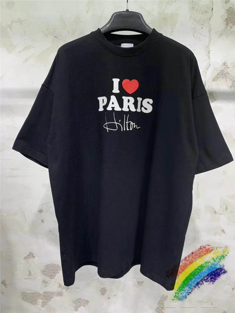 Футболка мужская и женская с надписью I LOVE PARIS 1:1|Мужские футболки| |