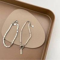 925 sterling silver natural pearls bracelet women vintage fashion geometric design hand catenary new trend girl jewelry gift