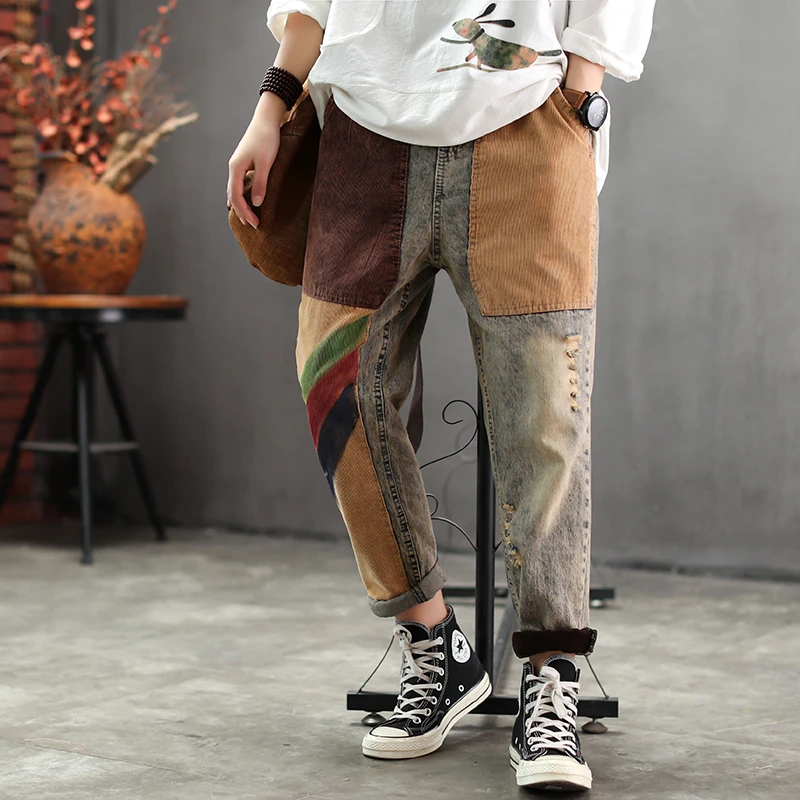 Женские джинсовые брюки Max LuLu винтажные рваные брюки-султанки в стиле панк