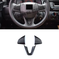 abs mattecarbon fibre for honda fit jazz 2014 2018 accessories car steering wheel button frame cover trim car styling 3pcs