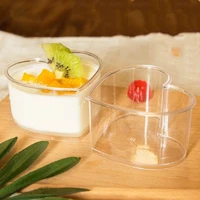new 40pcs mousse dessert heart shaped cups plastic pudding cup disposable party milk tiramisu birthday wedding ice cream