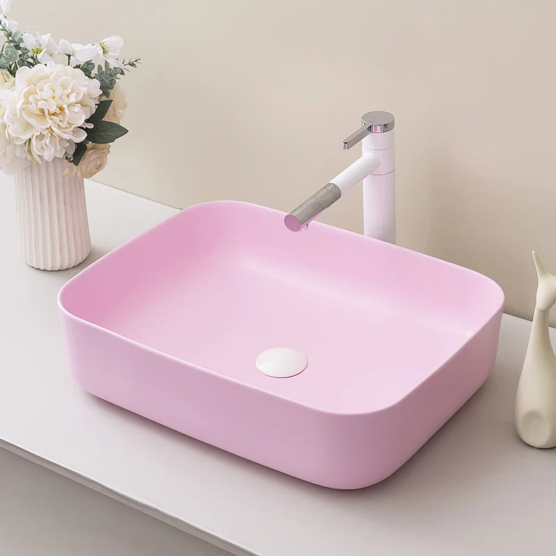 Pink Bathroom Cloakroom Europe Art wash basin Ceramic vessel Counter Top Wash Basin Sink ceramic | Обустройство дома