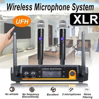 uhf wireless microphone system dual handheld karaoke mic with receiver eu plug 110 240v