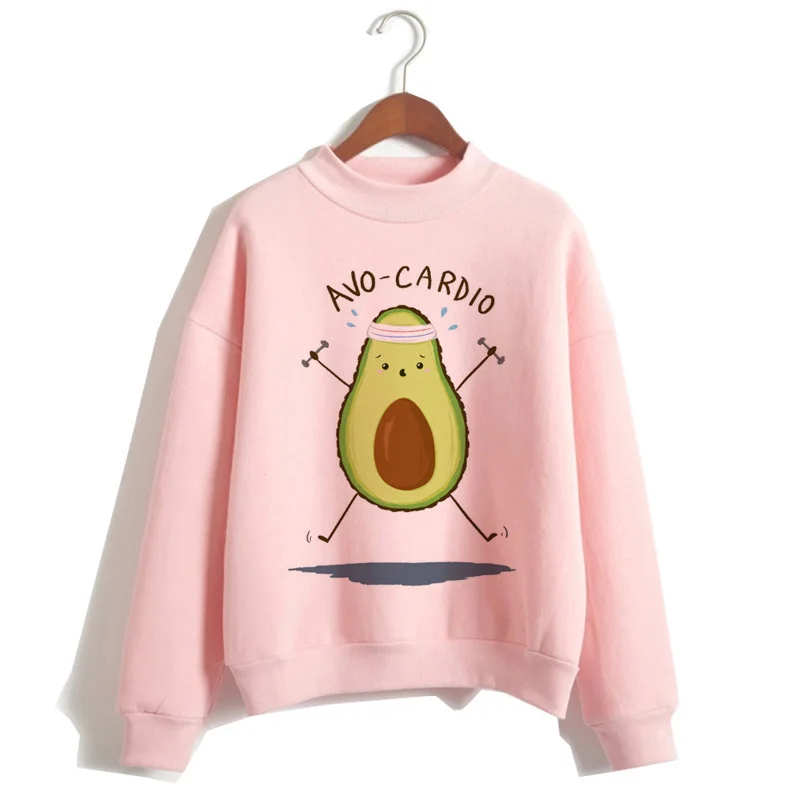 

Avocado Hoodies Fashion Small Fresh 90s Women Vegan Kawaii Cartoon Harajuku Print Sweatshirts Warm Female Ullzang Graphic Hoody
