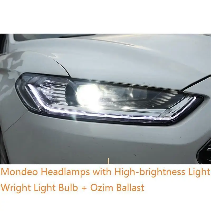 MODEL R Внешний стиль Luces Para Авто Лампа Cob Led Drl дневные ходовые фары автомобильные огни в сборе 17 18 для Ford Mondeo - Цвет: MODEL R