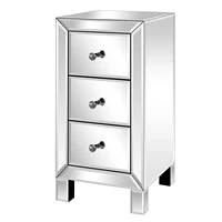 usa ready stockmodern and contemporary mirrored 3 drawers nightstand bedside table