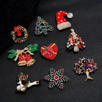 christmas womens brooch rhinestones goods snowflake heart badges for clothes metal christmas accessories girls