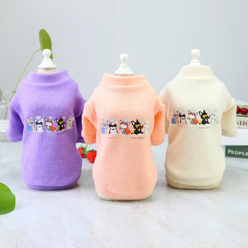 

Winter New Dog Clothes Small Dog Chat Puppy Sweater Thicken Warm Dog Turtleneck Clothing Dog Sweater Jumpsuit for Dogs