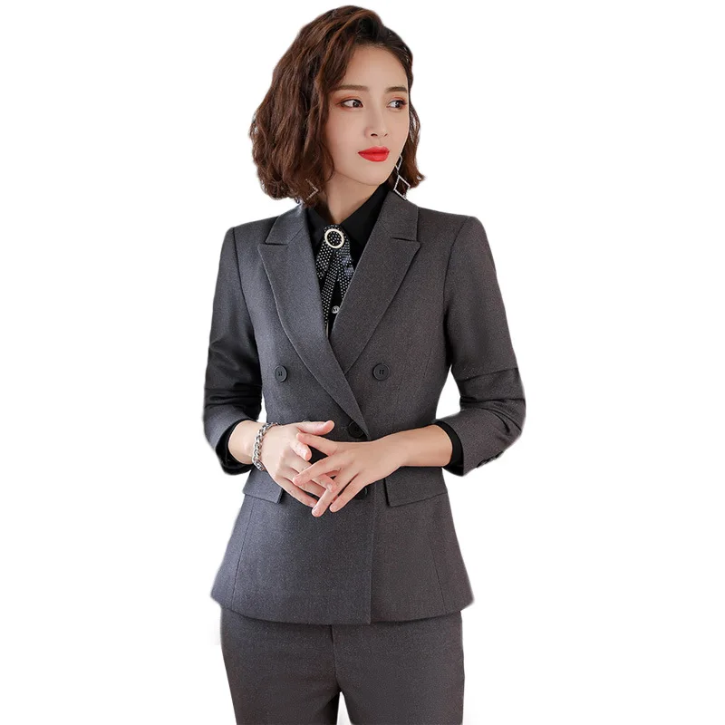 Костюм женский деловой из блейзера и брюк элегантный комплект 2 предметов