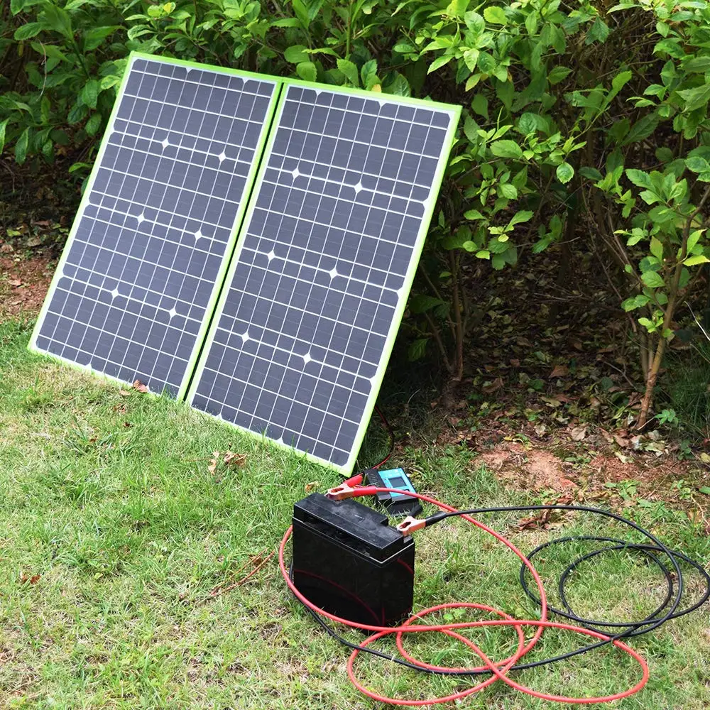 

100W Portable Solar Panel for Lithium battery lead-acid battery Power Station Foldable Solar Cell Charger with USB Outputs