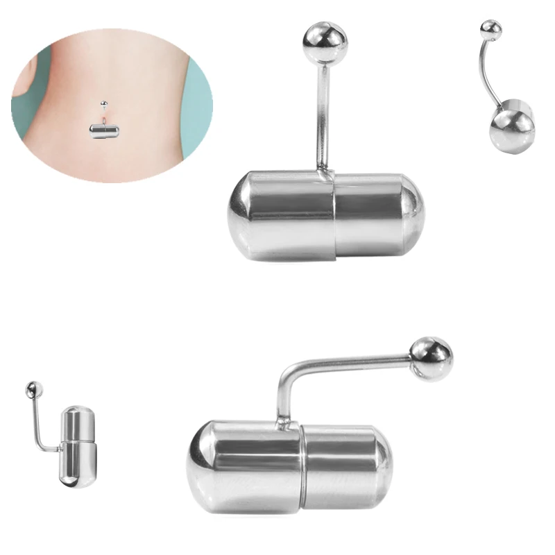 Вибрирующее кольцо для языка/живота с 2 кнопками батареи из нержавеющей стали