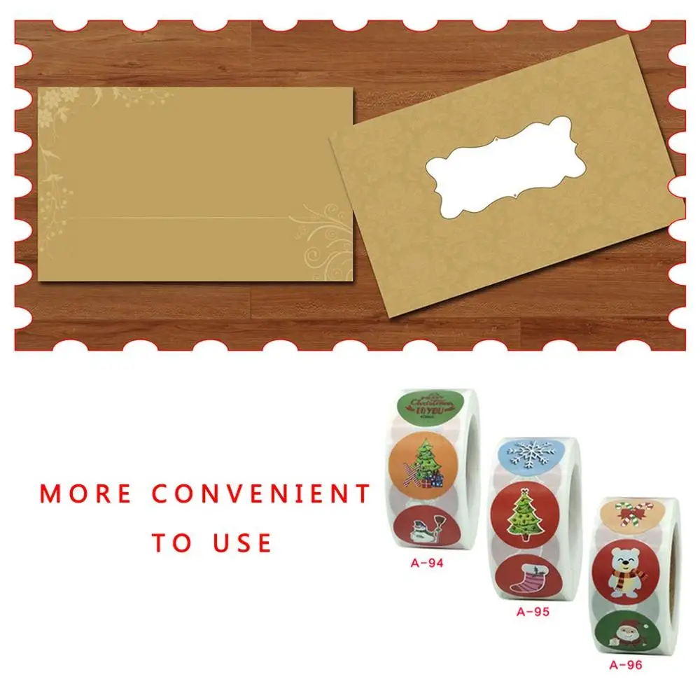 Наклейки-этикетки 500 шт. милые Мультяшные животные Рождество снеговик Санта