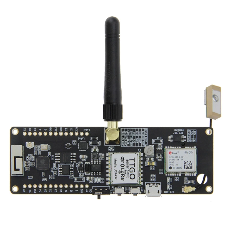 

LILYGO®TTGO Т-образной балки V0.7 ESP32 868/915 МГц Wi-Fi Беспроводной Bluetooth модуль GPS NEO-6M SMA LORA 32 18650 Батарея держатель