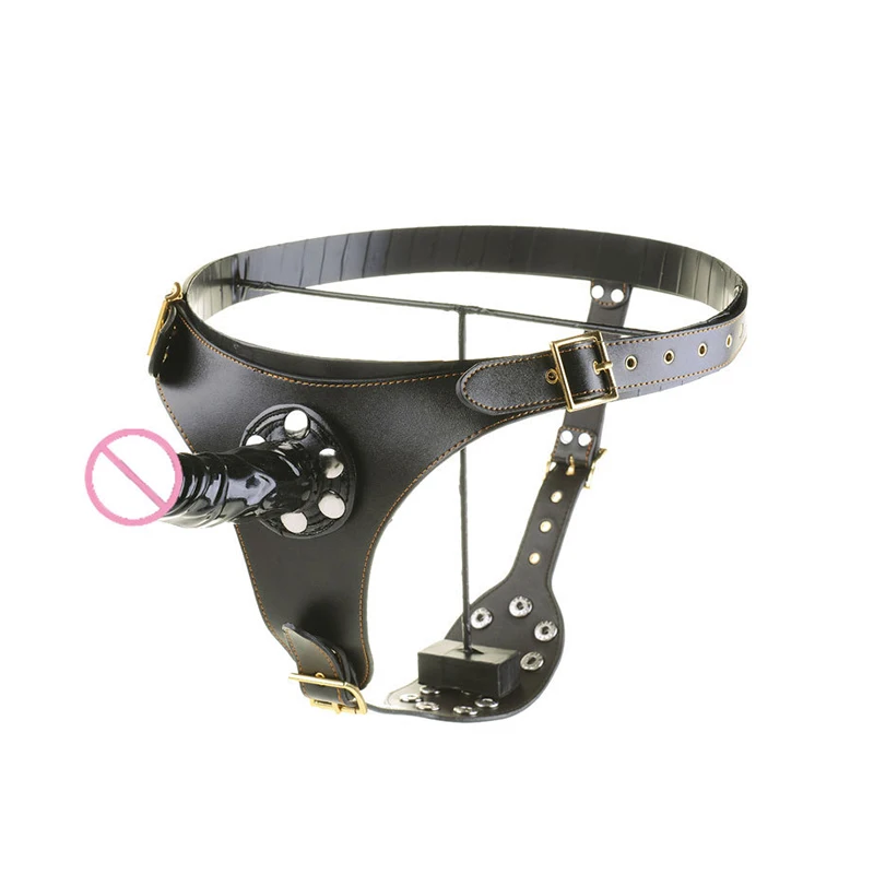 Съемный ремень для дилдо из искусственной кожи три фаллоимитатор со