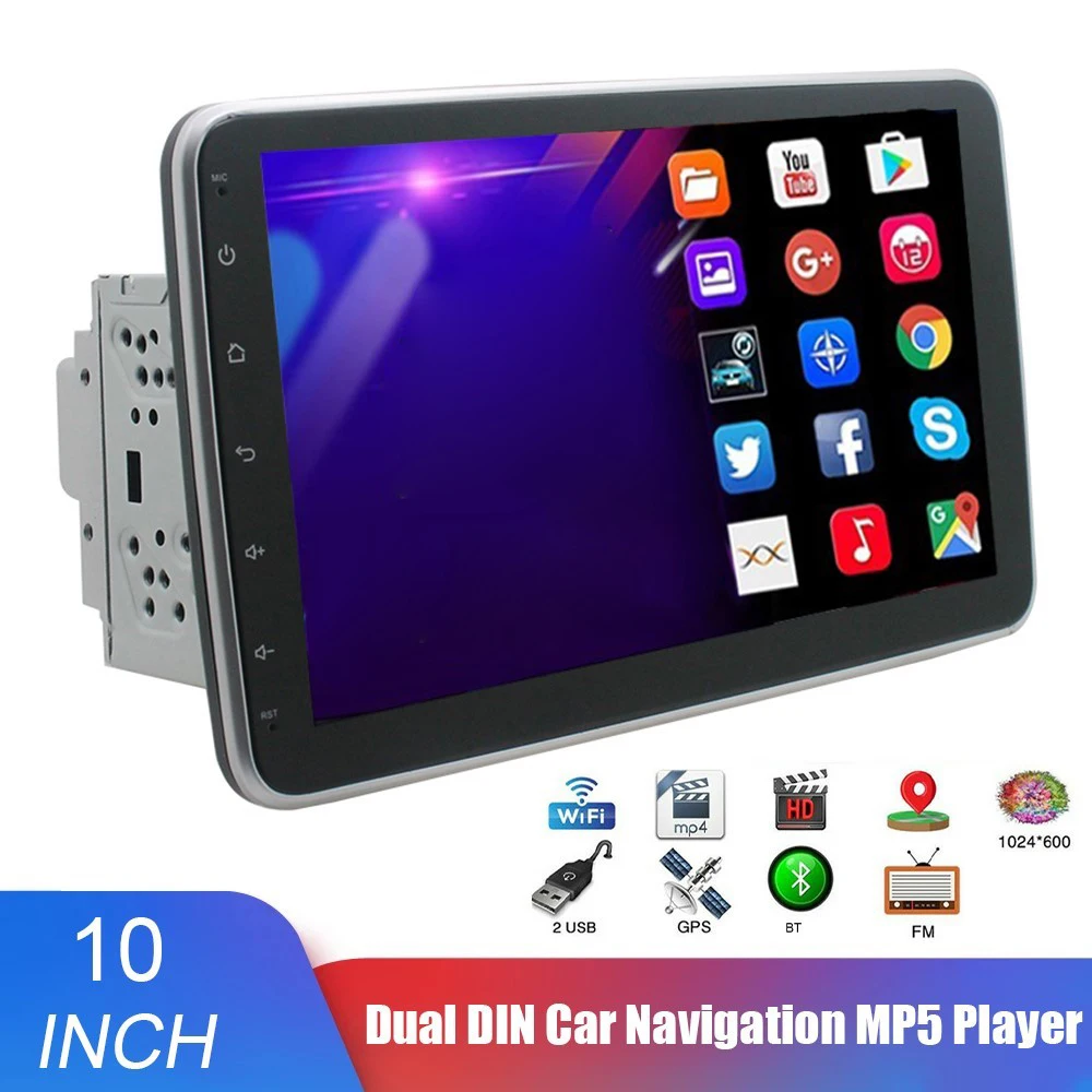 

Car Navigation Player Android 9.1 Dual DIN 10 Inch Car MP5 Player Rotatable Touch Screen Wi-Fi Bluetooth-Compatible Stereo Radio