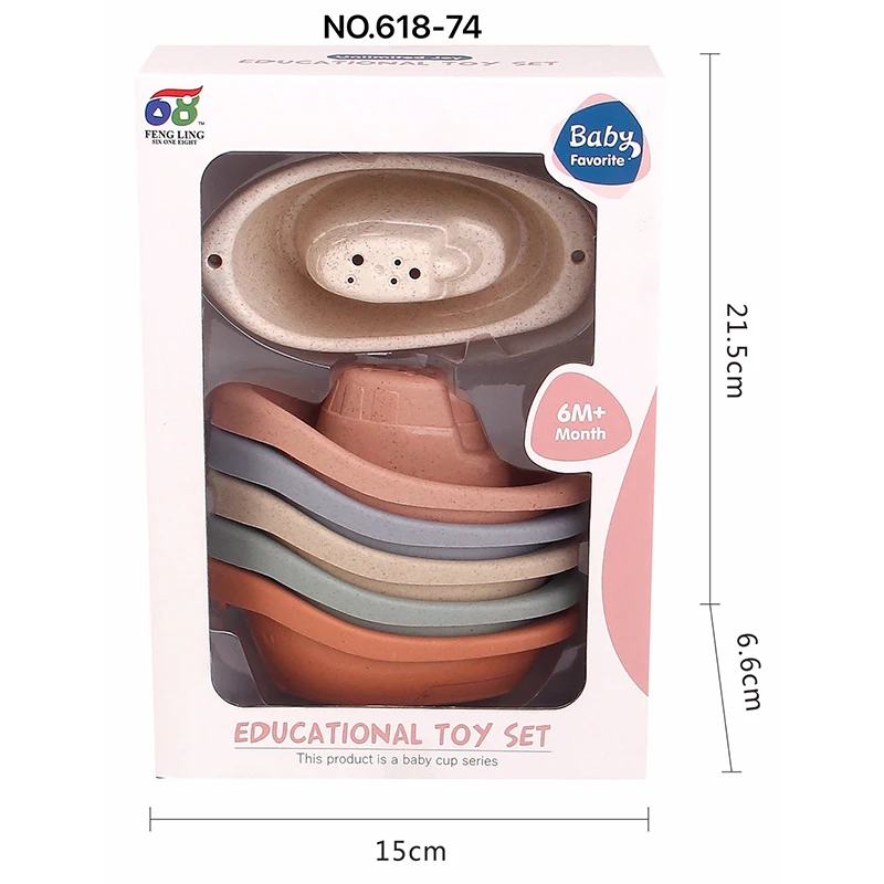 

Детская игрушка Монтессори, многослойная лодка для купания, игрушка для начинающих ходить в ванну, игрушка в виде стопки для купания в воде, ...