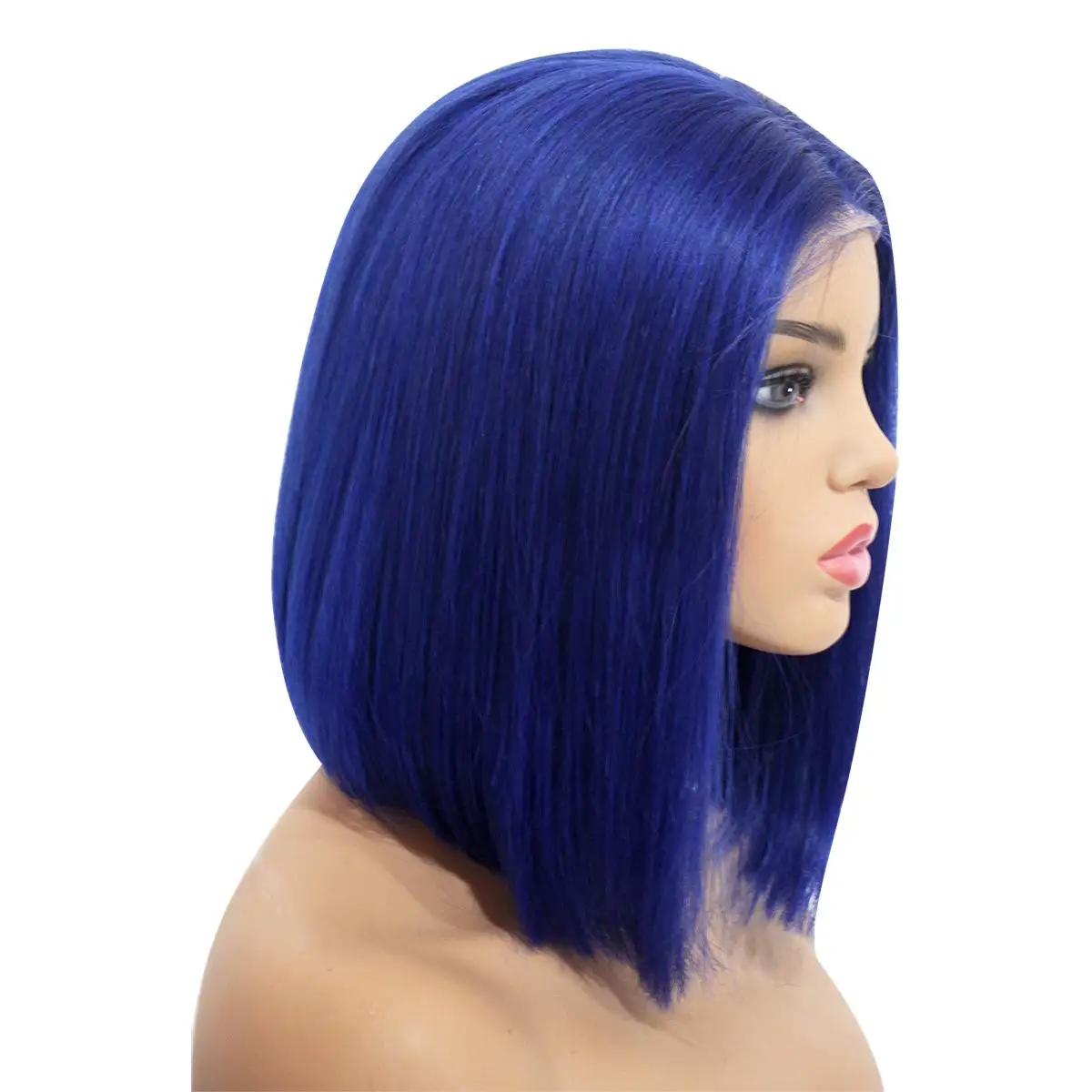 blue wig human hair