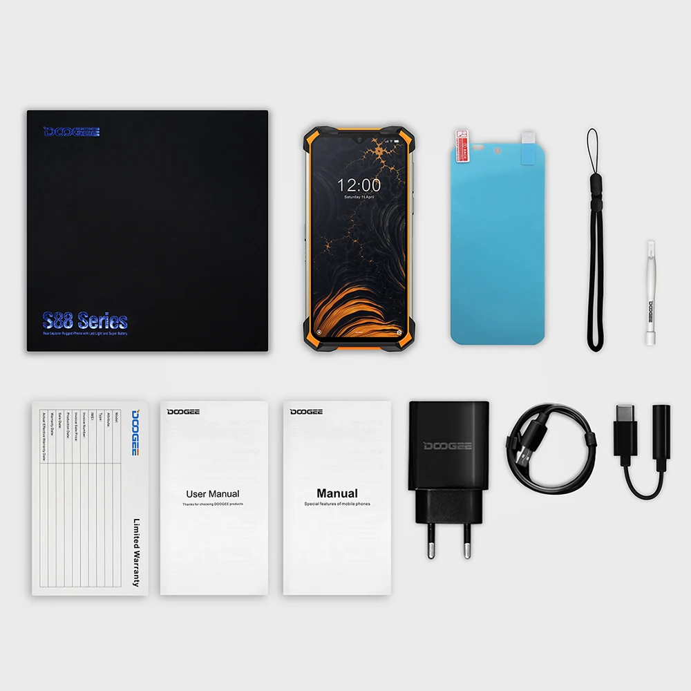 DOOGEE S88 Plus смартфон IP68/IP69K 10000 мАч прочный мобильный телефон 8 ГБ 128 Android 10 Helio P70