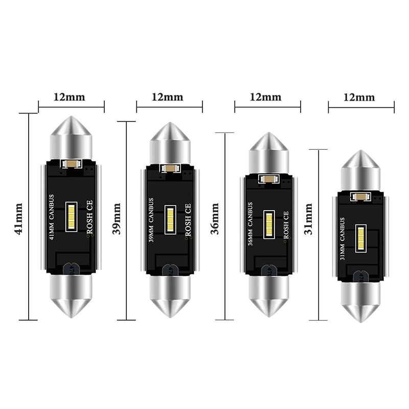 1 шт. C5W C10W Canbus Festoon светодиодные лампы 31 мм 36 мм 39 мм 41 мм CSP 3SMD автомобильные светильники для салона без ошибок и автоматическое чтение интерьера.