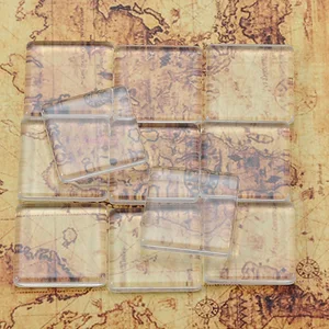 Кабошоны стеклянные, квадратные, с плоской задней частью, 20 мм (толщина 3,8 мм), для самостоятельной сборки кулона, 20 шт.