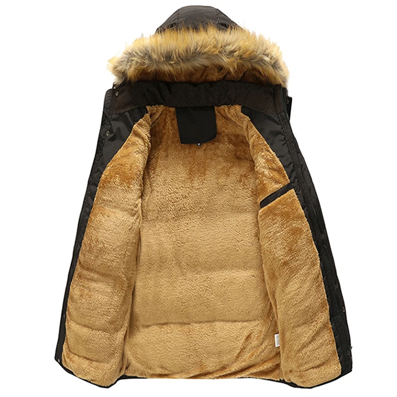 Мужская ветрозащитная парка с меховым воротником зимняя модная куртка в стиле