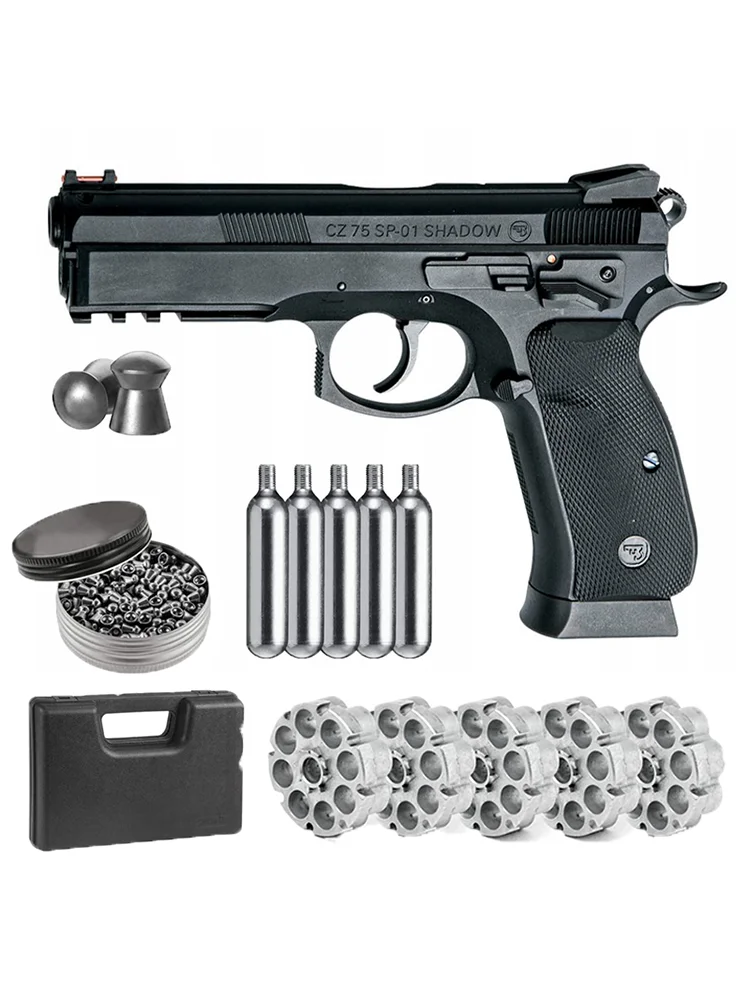 

CZ SP-01 Shadow Pistolet ASG BB-s+Gun Bullet Converter 2 Co2 Bullets and Pack of 500ct Lead Pellets Home Deco Metal Wall Sign