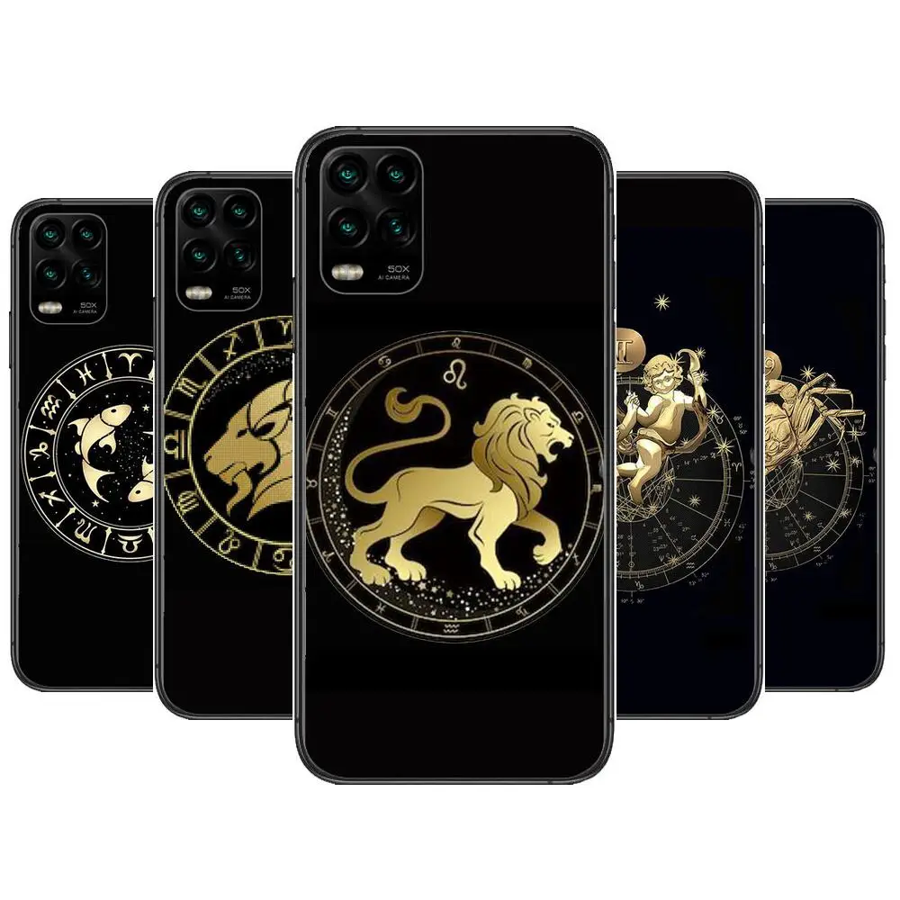 

Twelve constellations cartoon Phone Case For XiaoMi Redmi Note 11 10 9S 8 7 6 5 A Pro T Y1 Anime Black Cover Silicone Back Pre s