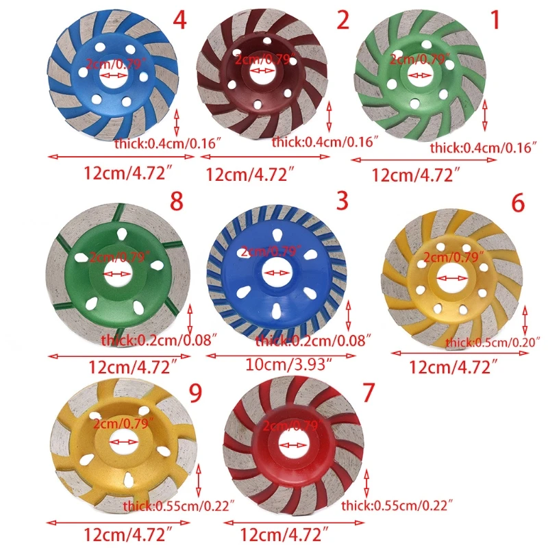 

2pcs 120mm Diamond Grinding Wheel Disc Bowl Shape Concrete Granite Stone Ceramic W0YD