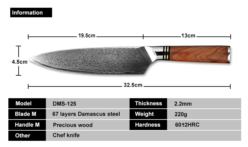 

XITUO 8 inch Damascus Japanese Knife Professional Kitchen Chef Knives Multi-purpose Cooking Tools Razor Sharp Steel Cutlery