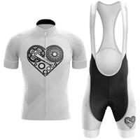 new 2022 heart cycling jersey set sport team bike men clothing quick dry summer sleeve cycling road ride shirt bib short gel pad
