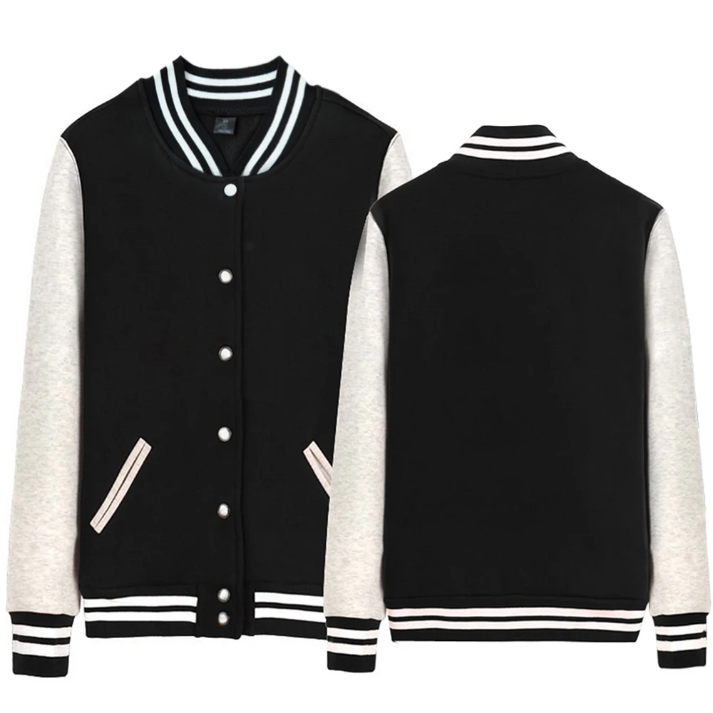 

Man Boy Baseball jackets Coat Black Navy Blue XXS 4XL Full Zip Fleece Solid Gray Red White couple clothes Autumn Winter ZIIART