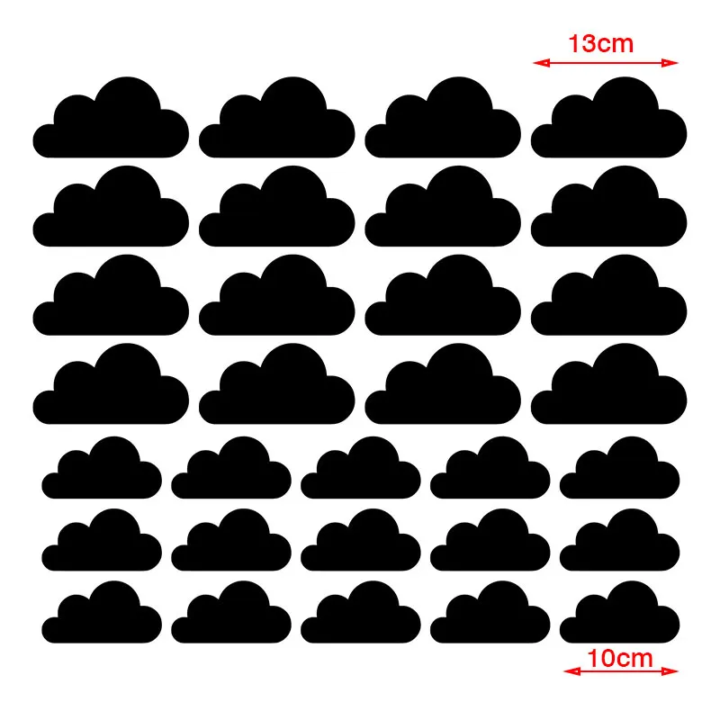 Набор из 31 шт. милые наклейки на стену с облаками виниловый домашний декор для