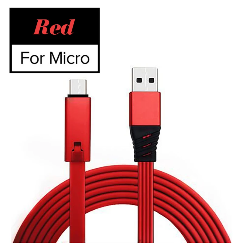 Red For Micro Зарядный кабель для мобильного телефона с возможностью быстрой резки для iPhone, кабель для быстрой зарядки для Android type-C, быстрая зарядка через usb - Цвет: Red For Micro