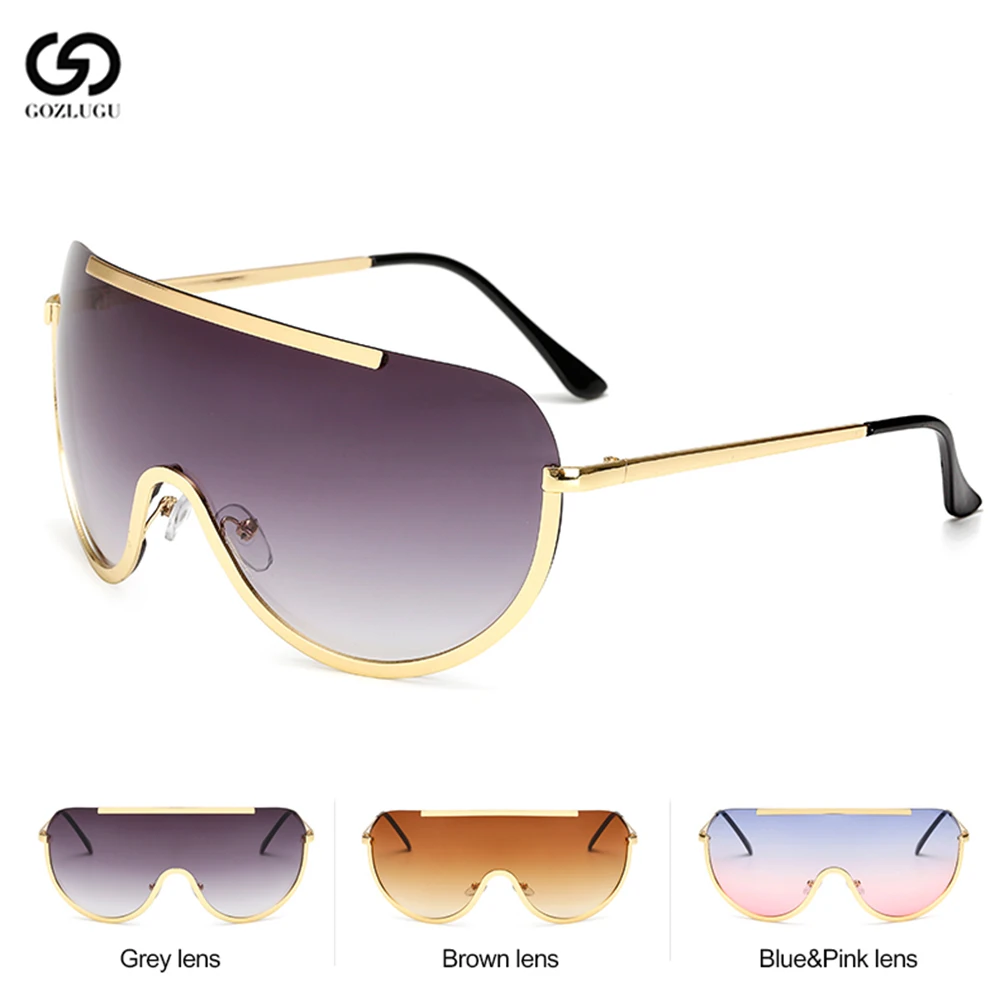 Женские и мужские солнцезащитные очки GOZLUGU большие с защитой от ветра плоским